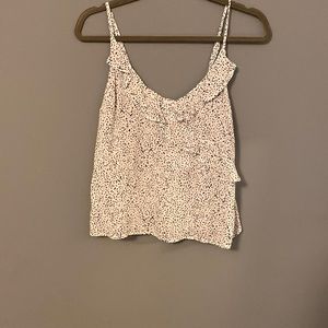 NWT Bella Dahl White and Black Dot Ruffle Cami XS